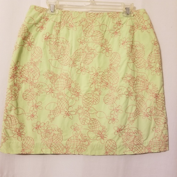 Lilly Pulitzer Dresses & Skirts - Lilly Pulitzer Skirt Embroidered Pink Green SZ 12
